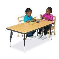 Berries® Rectangle Activity Table - 30" X 60", 15" - 24" Ht - Classic Maple