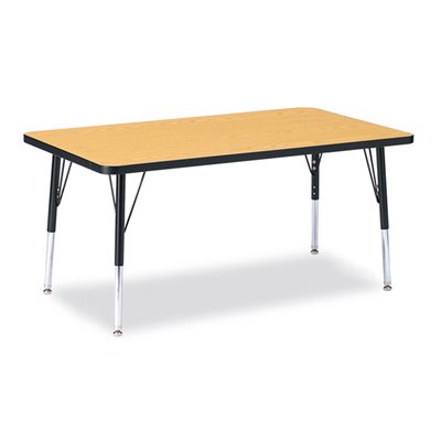 Berries® Rectangle Activity Table - 30" X 48", 15" - 24" Ht - Classic Oak