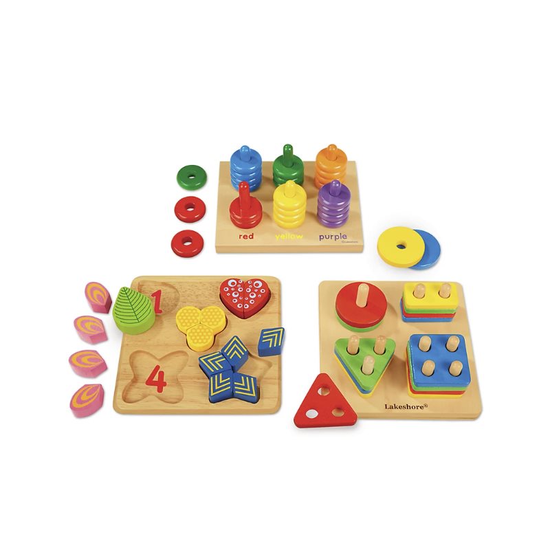 Jouets d'apprentissage classiques en bois dur - Ensemble complet