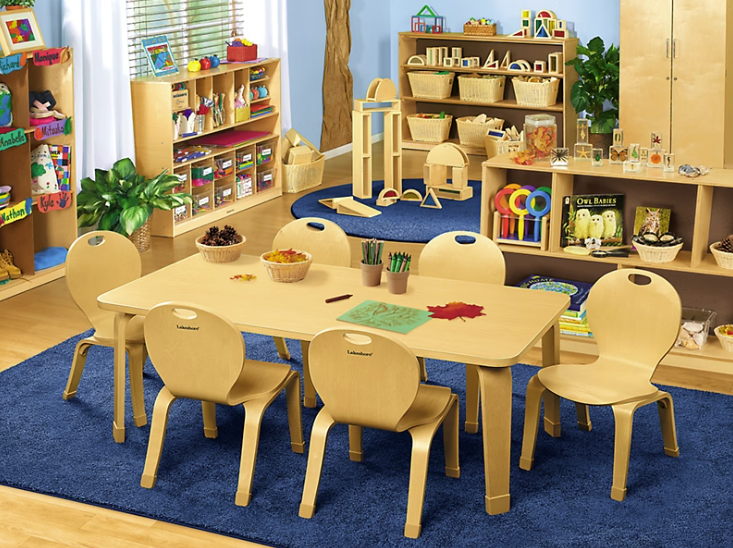 30" x 60" x 21"H Rectangular Birch Table