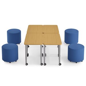 Modern Edge Mobile Lounge Seat & Desk Zone - Midnight Blue