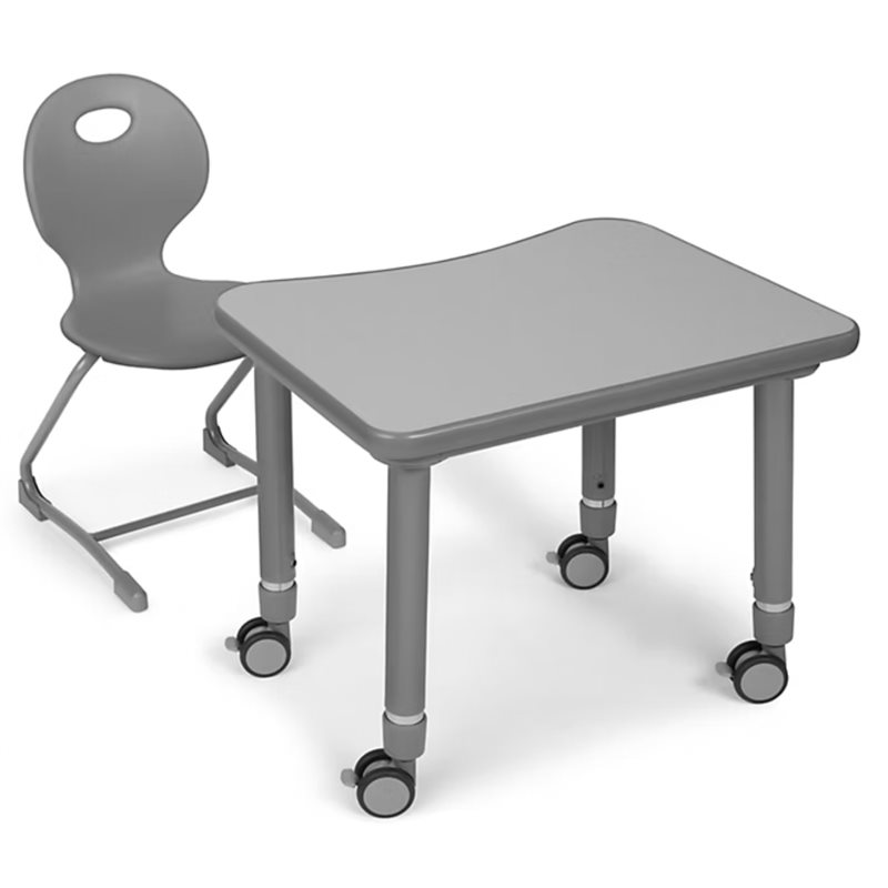 Ergo Bounce Chair and Desk Set - Gr. 2-4 - Grey Ergo Bounce Chair and Desk Set - Gr. 2-4 - Grey