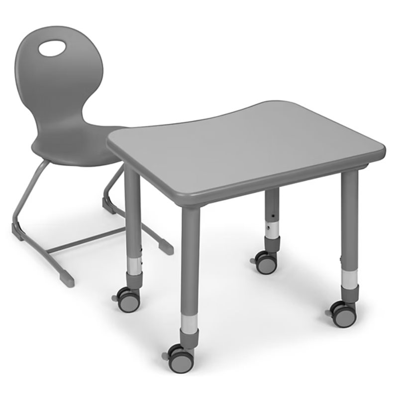 Ergo Bounce Chair and Desk Set - Gr. 4-12 - Grey Ergo Bounce Chair and Desk Set - Gr. 4-12 - Grey
