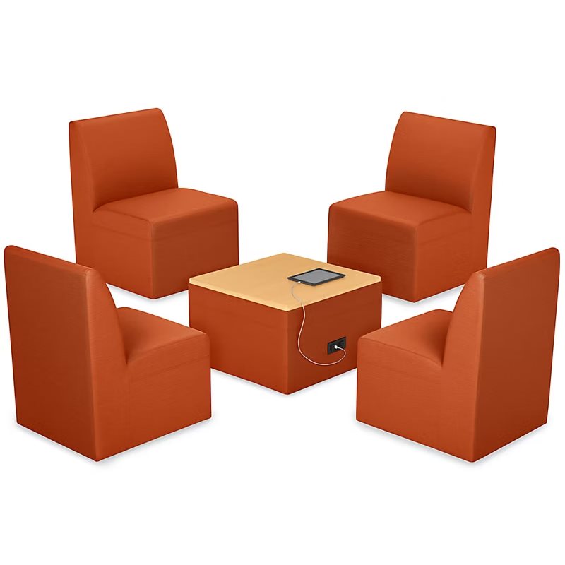Modern Edge Chair & Powered Table Zone-Autumn Orange