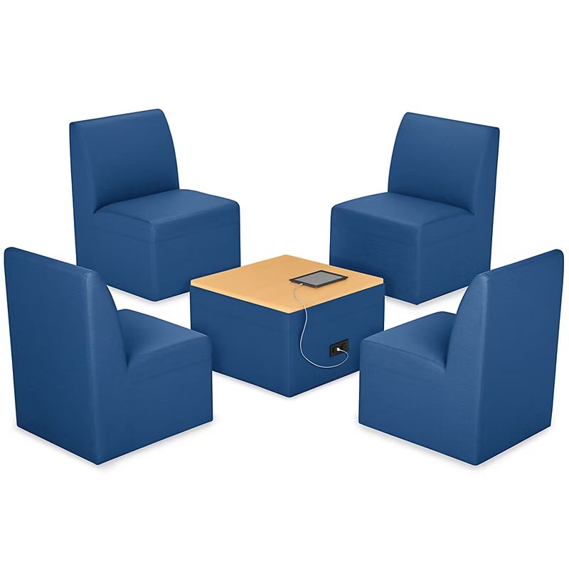 Modern Edge Chair & Powered Table Zone-Midnight Blue