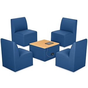 Chaise de bord moderne et table électrique Zone-Bleu nuit