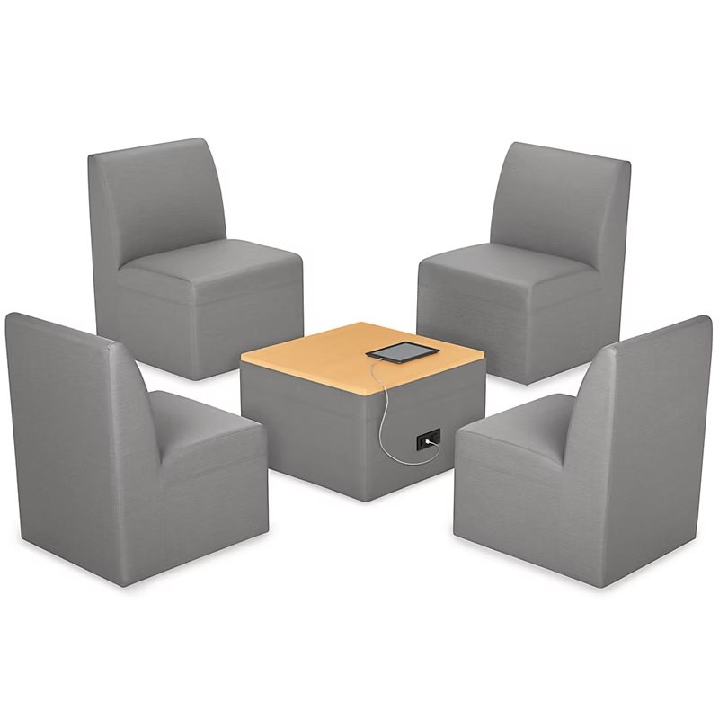 Modern Edge Chair & Powered Table Zone-Slate Grey