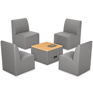 Chaise Edge moderne et table électrique Zone-gris ardoise