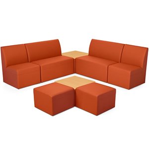 Zone communautaire de canapé et de table électrique Modern Edge - Orange d'automne