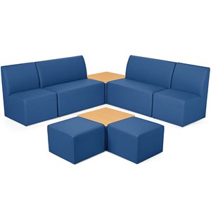 Zone communautaire de canapé et de table électrique Modern Edge - Bleu nuit
