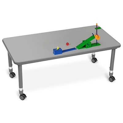 Flex-Space 30x60 Mobile Rectangular Table-Grey Flex-Space 30x60 Mobile Rectangular Table-Grey