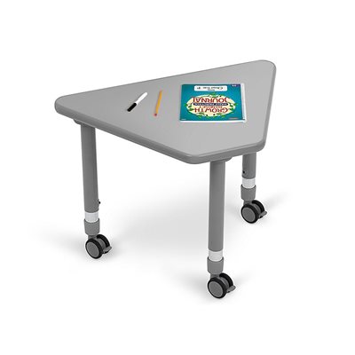 Flex-Space Mobile Wedge Student Desk-Gris Flex-Space Mobile Wedge Student Desk-Gris