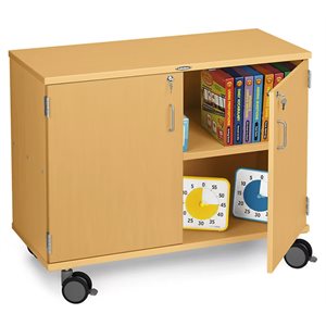Armoire de rangement mobile verrouillable à 2 tablettes Flex-Space - Érable