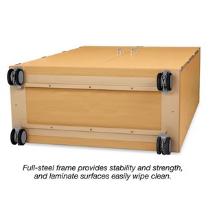 Armoire de rangement verrouillable mobile à 4 tablettes Flex-Space - Érable