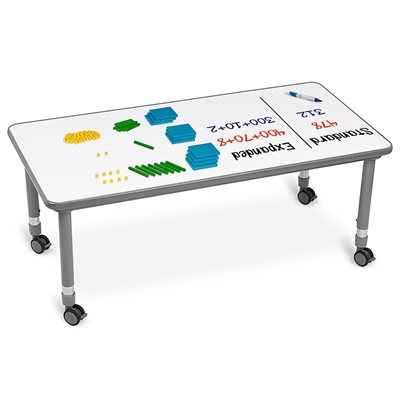 Flex-Space Write & Wipe Mobile Rectangular Table