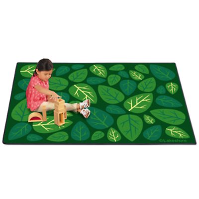 Tapis de feuilles aux accents naturels 4'x6'