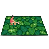 Tapis de feuilles aux accents naturels 6'x9'