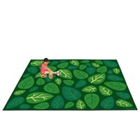 Tapis de feuilles aux accents naturels 9'x12'