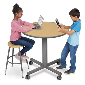 Flex-Space™ Mobile Round Café Table - Modern Maple-36"D x 42"H