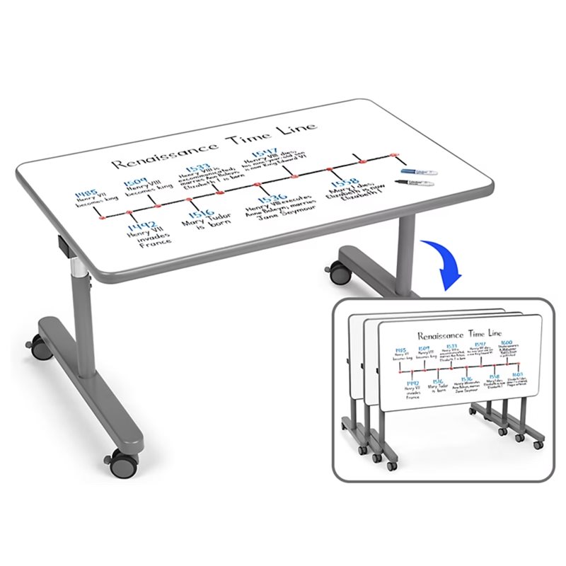 Flex-Space™ Mobile Flip & Nest Write & Wipe Tables-30" x 48"