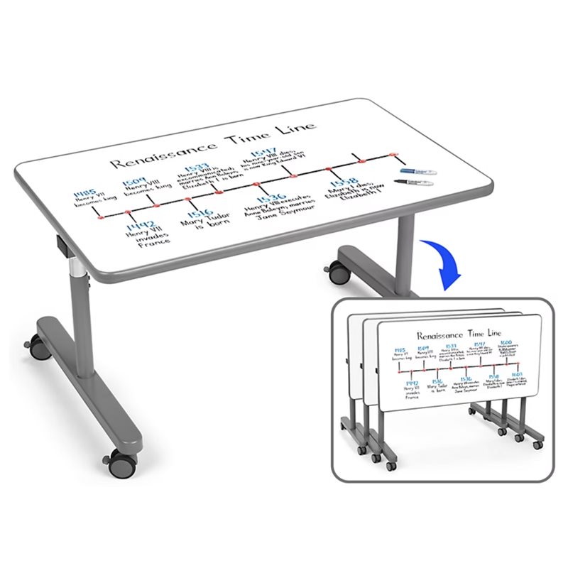 Flex-Space™ Mobile Flip & Nest Write & Wipe Tables-30" x 60"