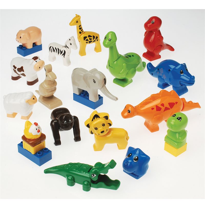 Animal Building Bricks - Set of 17 