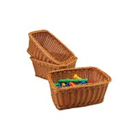 Rectangular Plastic Woven Baskets - Set of 3