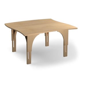 Table Natural Pod™ Reach - Côtés incurvés - Pattes réglables - Fusion Maple - 48" L x 48" P