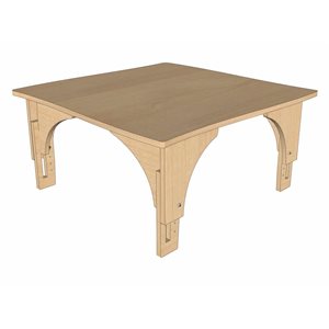 Natural Pod™ Reach - Table - Côtés incurvés - Patte réglable en Érable Fusion - 36'' L x 36'' P - Petites pattes