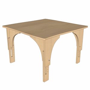 Natural Pod™ Reach - Table - Côtés courbés - Pattes réglables en Érable Fusion - 36'' L x 36'' P - Pattes moyennes