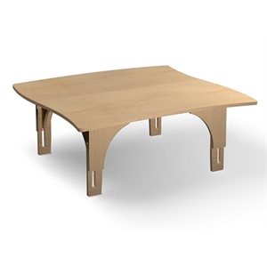 Natural Pod™ Reach - Table - Curved Sides - Adjustable Leg in Fusion Maple - 48 ''W x 48 ''D - S Legs