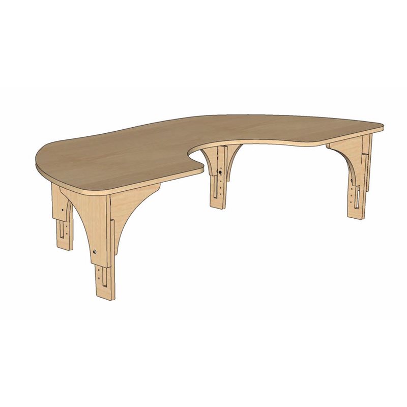 Natural Pod™ Reach - Table - Semi-Circulaire - Patte réglable en Érable Fusion - 72'' L x 36'' P - Petites pattes Natural Pod™ Reach - Table - Semi-Circulaire - Patte réglable en Érable Fusion - 72'' L x 36'' P - Petites pattes