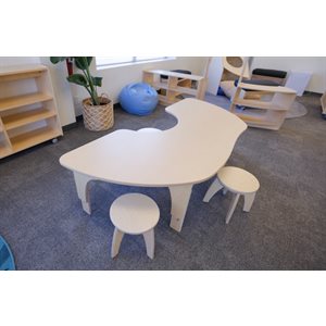 Natural Pod™ Reach - Table - Semi-Circular - Adjustable Leg in Fusion Maple - 72 ''W x 36 ''D - Medium Legs