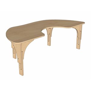 Natural Pod™ Reach - Table - Semi-Circular - Adjustable Leg in Fusion Maple - 72 ''W x 36 ''D - Large Legs