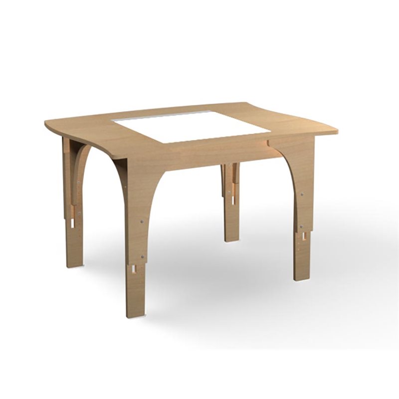 Natural Pod™ Reach - Light Table - Curved Sides - Adjustable Leg in Fusion Maple - 48 ''W x 36 ''D x - Large Legs