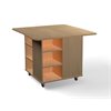 Natural Pod™ Junction - Table - Courbe en croissant - Rangement sous en érable fusion avec roulettes - 47'' L x 47'' P x 36'' H