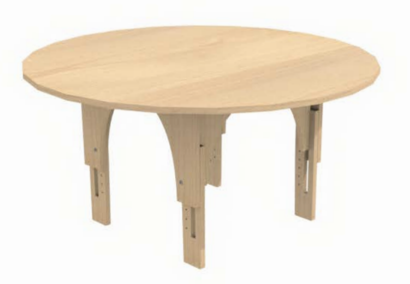 Natural Pod™ Reach - Table - Circular - Adjustable Leg in Fusion Maple - 47" DIA x - Small Legs