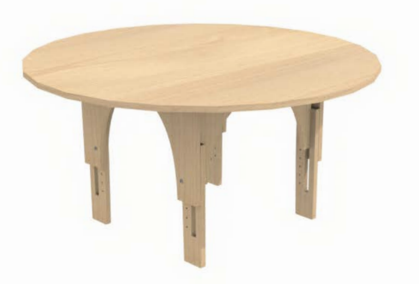 Natural Pod™ Reach - Table - Circular - Adjustable Leg in Fusion Maple - 47" DIA x - Medium Legs