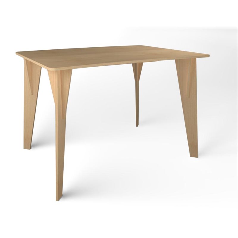 Natural Pod™ Gather - Table - Crescent Curve - Tripod Leg in Fusion Maple - 60"W x 47"D x 42"H