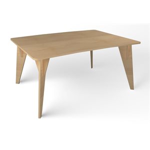 Natural Pod™ Gather - Table - Crescent Curve - Tripod Leg in Fusion Maple - 60"W x 47"D x 29"H