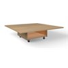 Natural Pod™ Join - Table - Square - Storage Under in Fusion Maple with casters - 47"W x 47"D x 15"H