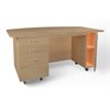 Guide Natural Pod™ - Bureau des éducateurs - Courbe en croissant - avec roulettes - 60"L x 36"P x 29"H