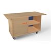 Natural Pod™ Guide - Educators Desk - Rectangular with 2 Open Shelves and Cabinet Door - with casters - 43"W x 20"D x 31"H