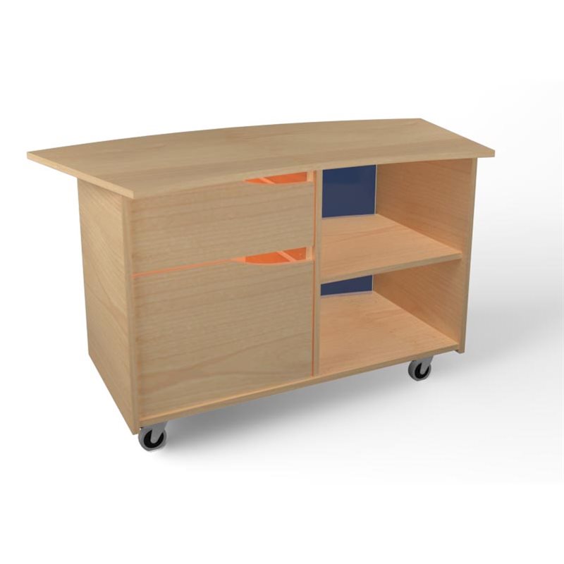 Natural Pod™ Guide - Educators Desk - with 2 Drawers (1 Shallow and 1 Deep) - with casters - 43"W x 20"D x 31"H