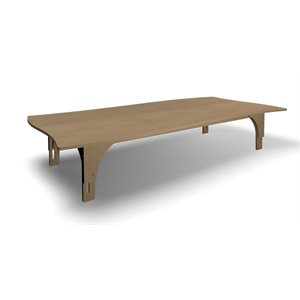 Natural Pod™ Reach - Table - Curved Sides - Adjustable Leg in Fusion Maple - 96"W x 48"D - S Legs
