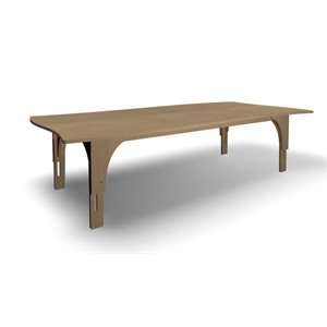 Natural Pod™ Reach - Table - Curved Sides - Adjustable Leg in Fusion Maple - 96"W x 48"D - M Legs