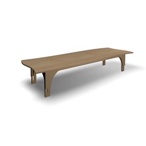 Natural Pod™ Reach - Table - Curved Sides - Adjustable Leg in Fusion Maple - 96"W x 36"D - S Legs