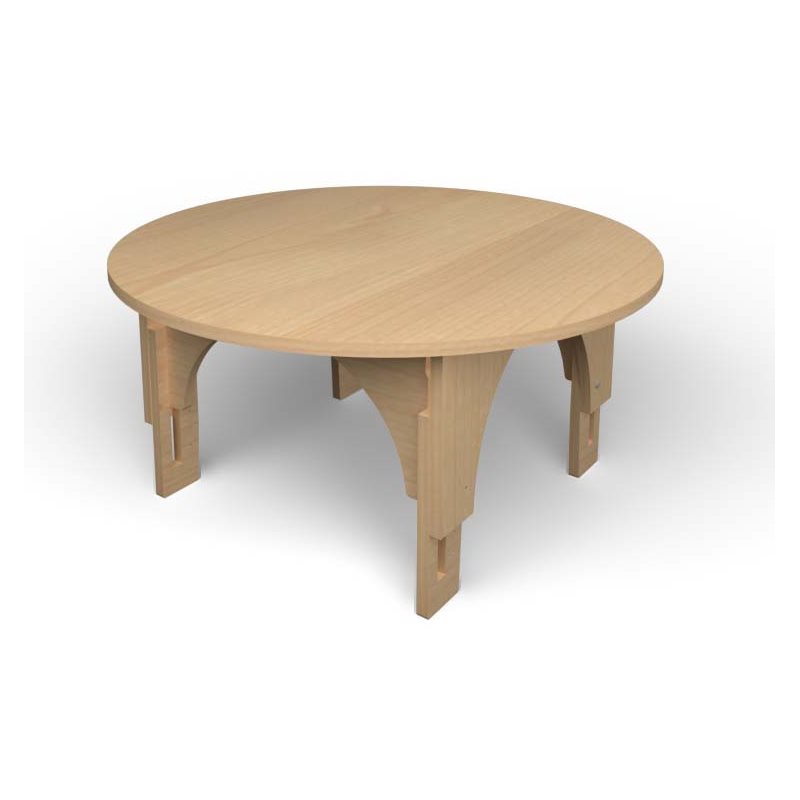 Natural Pod REACH-Table-Circular-Adjustable Leg in Fusion Maple-36" DIA x-S Legs