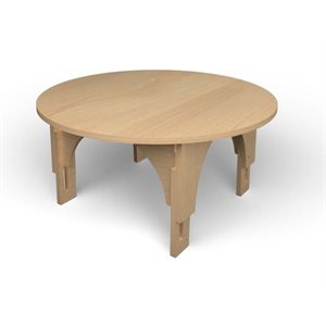Natural Pod REACH-Table-Circular-Adjustable Leg in Fusion Maple-36" DIA x-S Legs