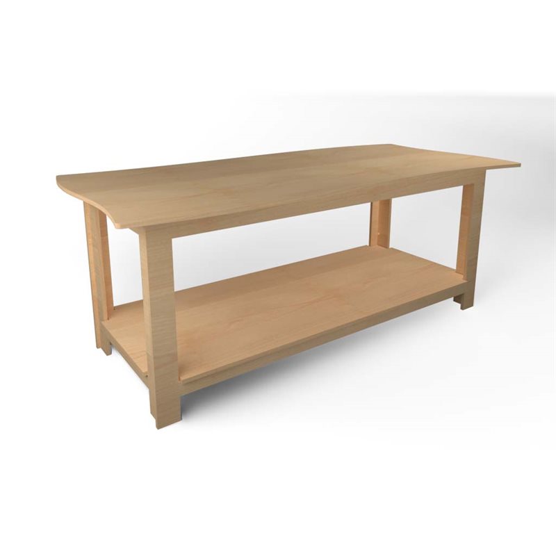 Natural Pod REACH-Office Table-Curved Sides-Fixed leg-Fusion Maple-96"Wx48"Dx36"H